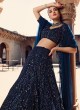 Navy Blue Designer Heavy Work Lehenga Choli